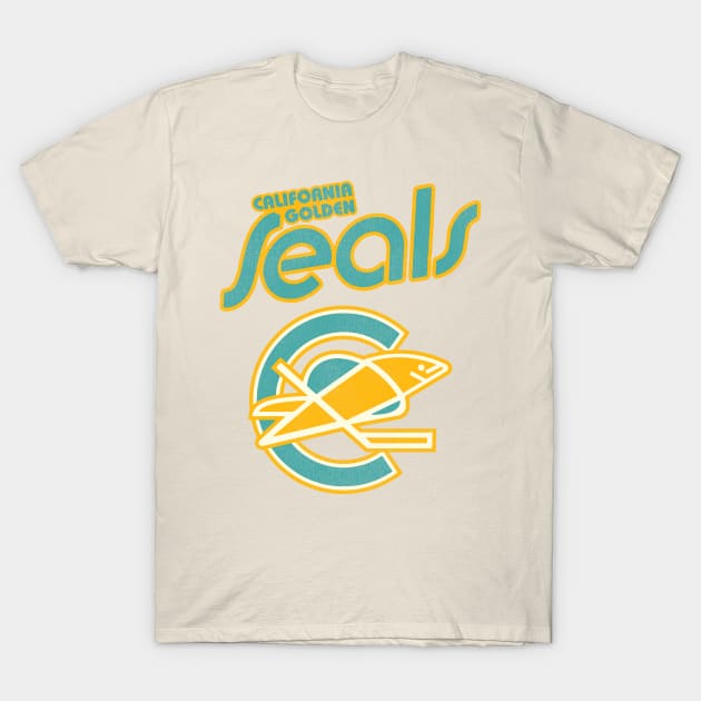 Retro Defunct California Golden Seals Ice Hockey T-Shirt by darklordpug